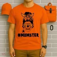 Momster Messy Bun Cute Halloween T-Shirt thumb 6