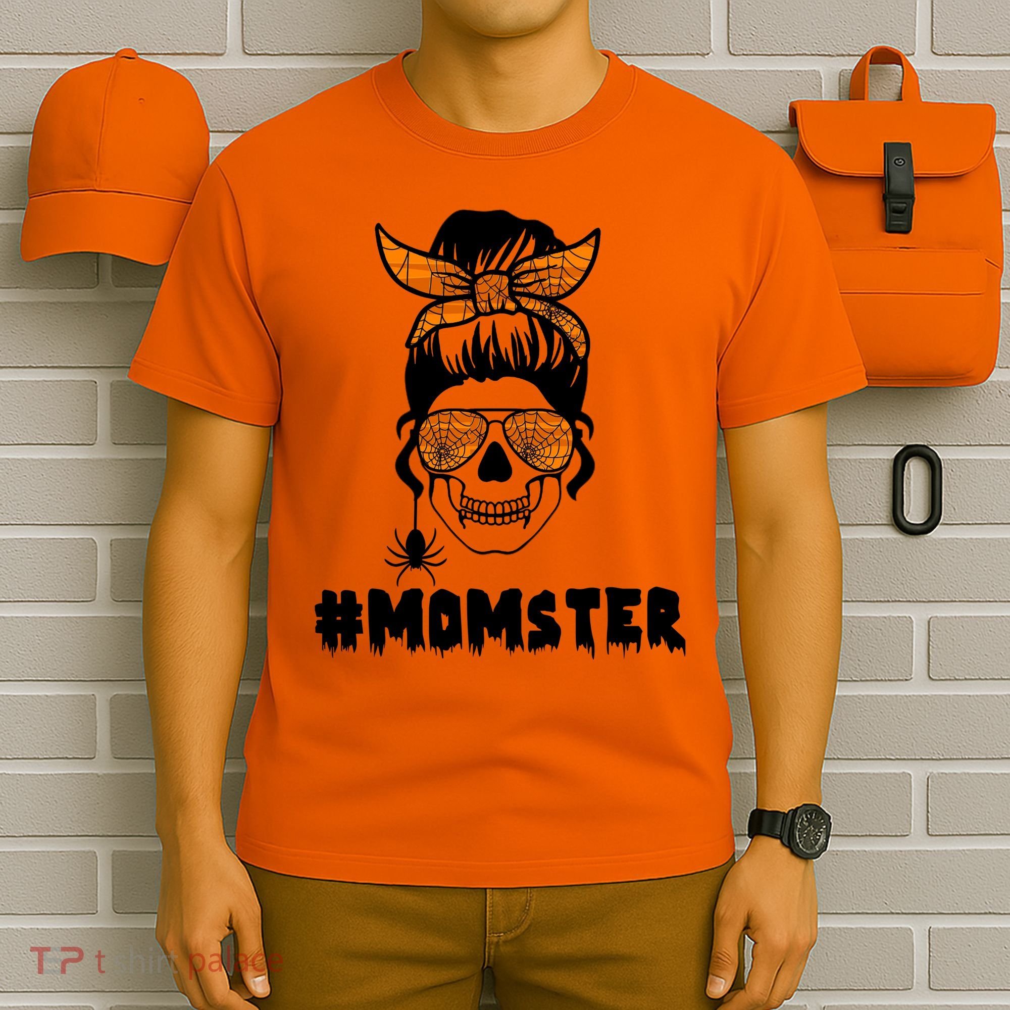 Momster Messy Bun Cute Halloween T-Shirt