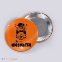 Momster Messy Bun Cute Halloween Button thumb 0