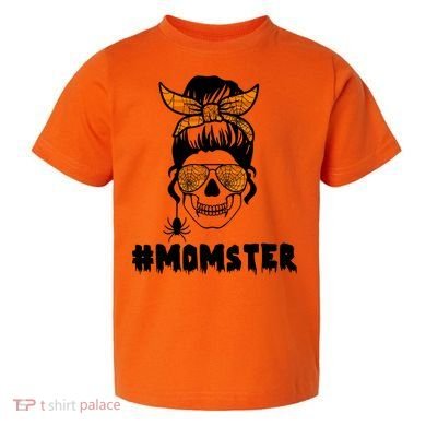 Momster Messy Bun Cute Halloween Toddler T-Shirt