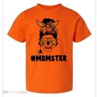 Momster Messy Bun Cute Halloween Toddler T-Shirt thumb 0