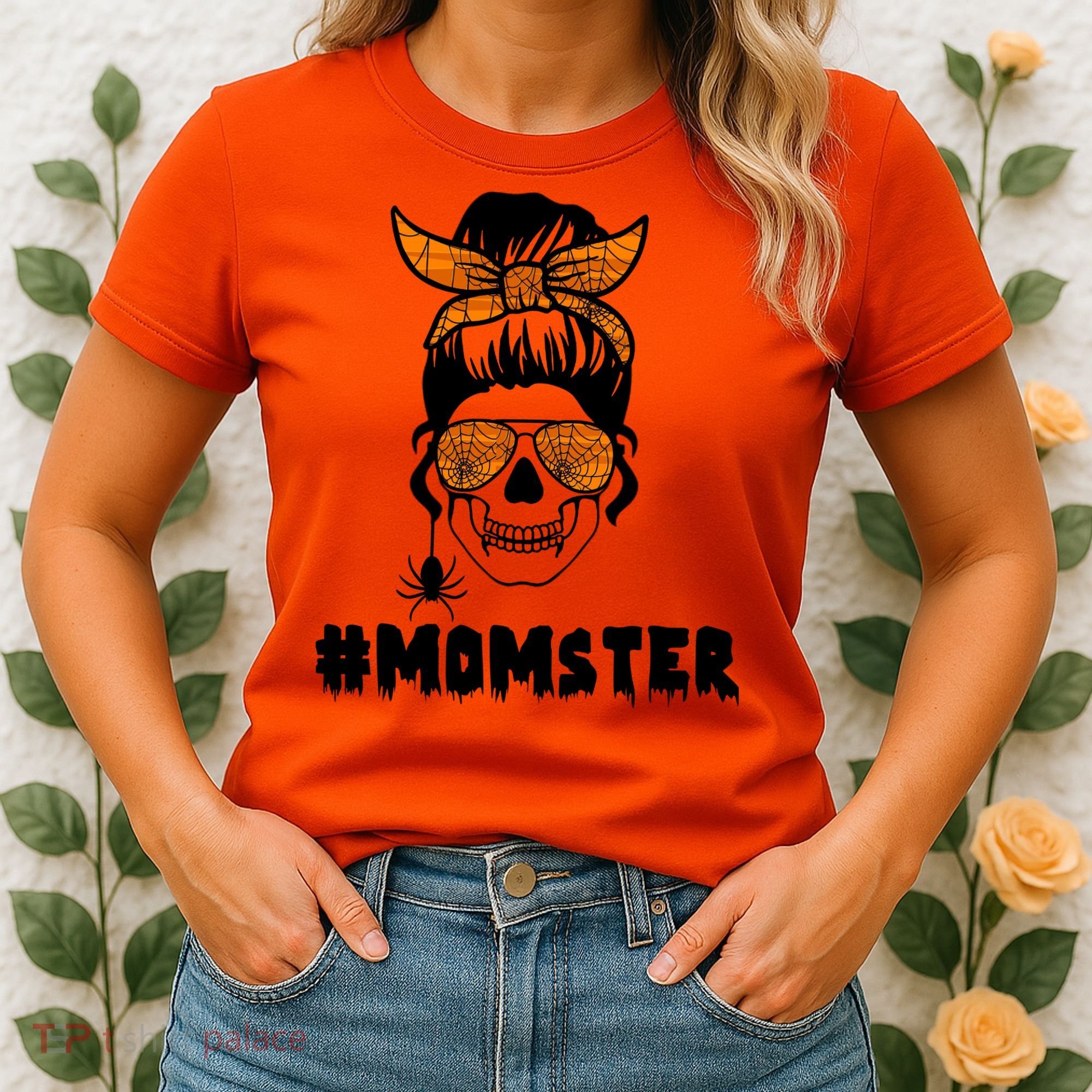 Momster Messy Bun Cute Halloween Women's T-Shirt