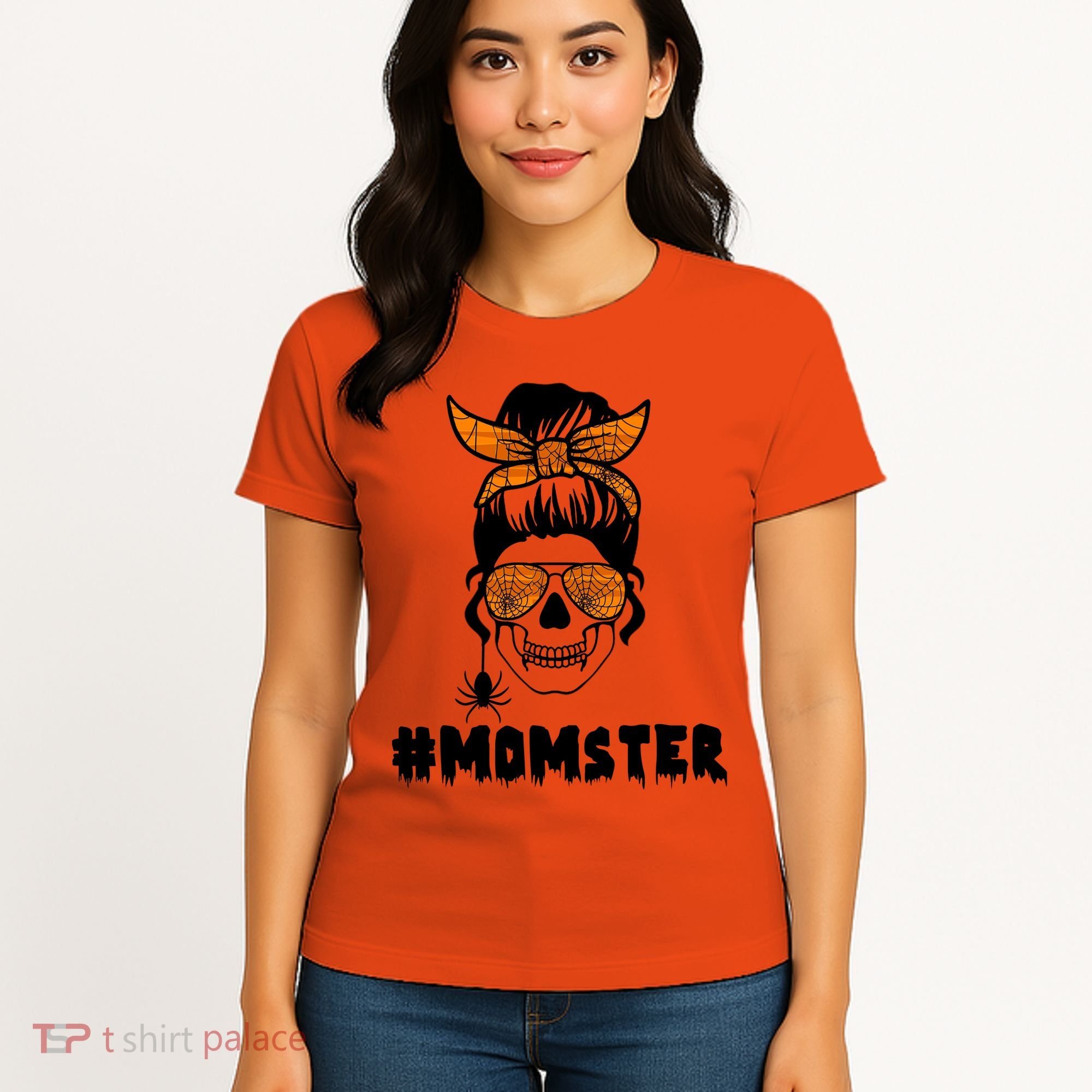 Momster Messy Bun Cute Halloween Women's T-Shirt