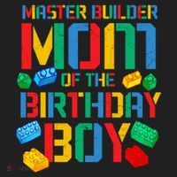 Mom Master Builder Building Bricks Blocks Family Parents Great Gift Golf Towel thumb 3