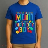 Mom Master Builder Building Bricks Blocks Family Parents Great Gift T-Shirt thumb 3