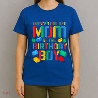 Mom Master Builder Building Bricks Blocks Family Parents Great Gift T-Shirt thumb 4