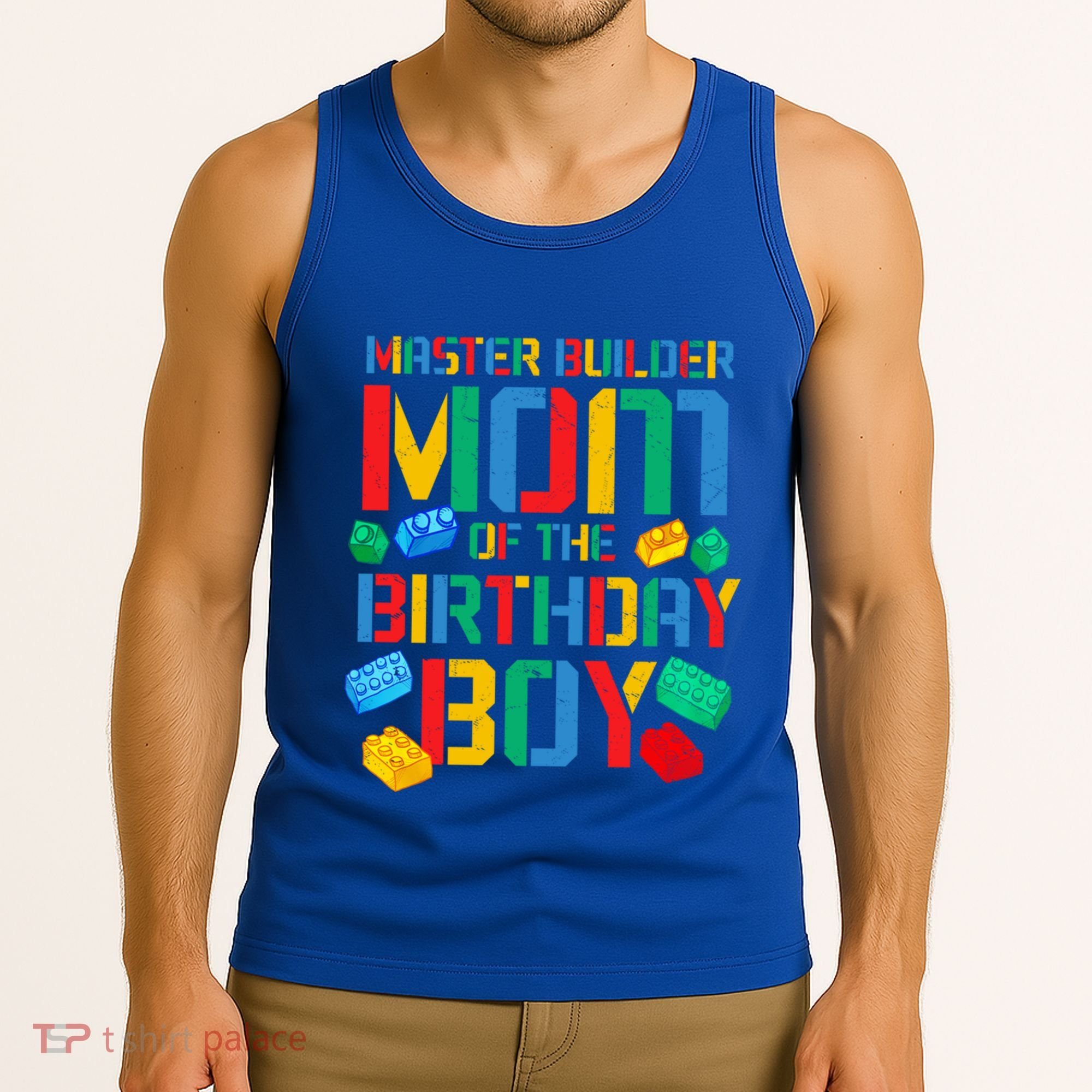 Mom Master Builder Building Bricks Blocks Family Parents Great Gift Tank Top