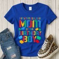 Mom Master Builder Building Bricks Blocks Family Parents Great Gift Women's T-Shirt thumb 3