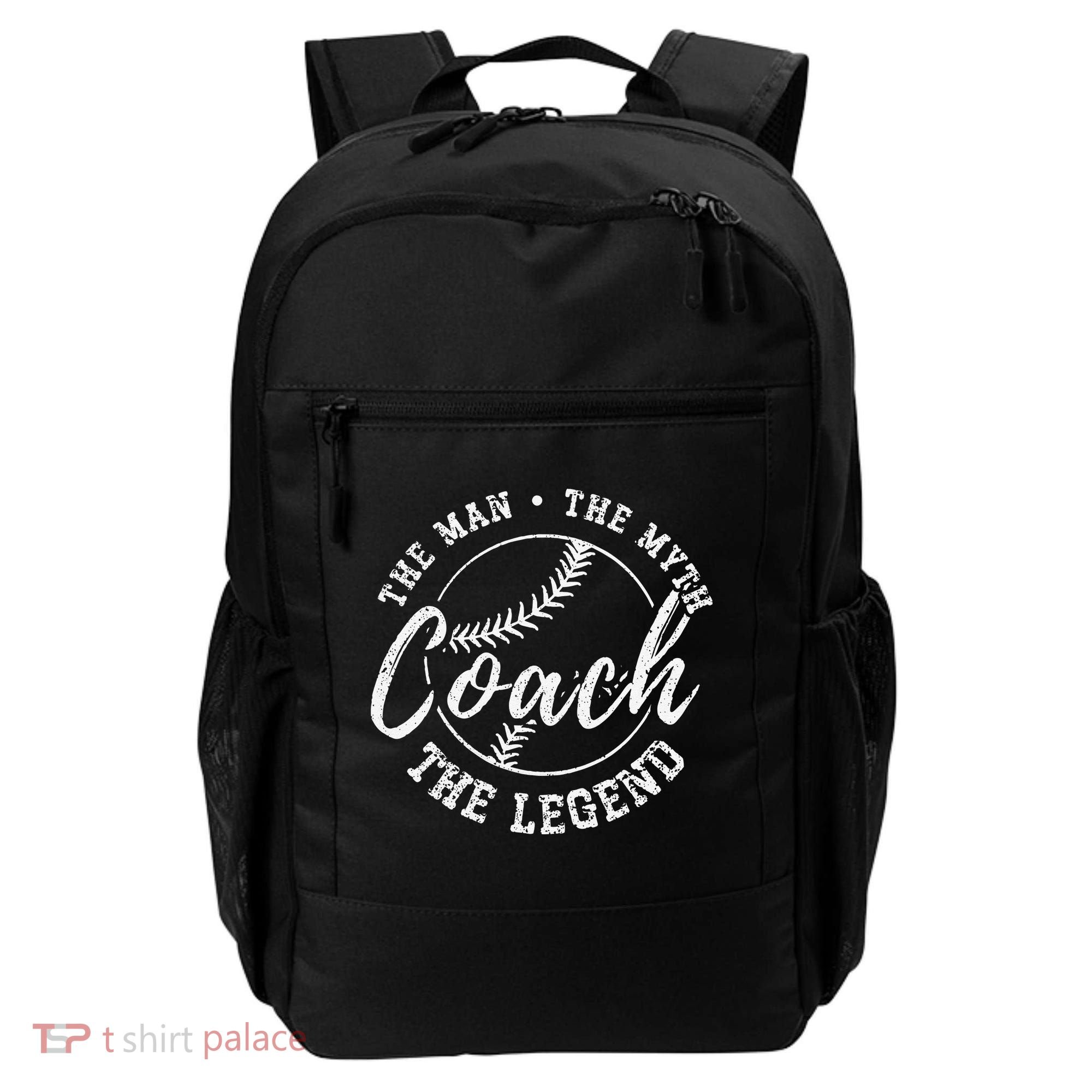 Man Myth Baseball Coach Legend Funny Baseball Coach Backpack
