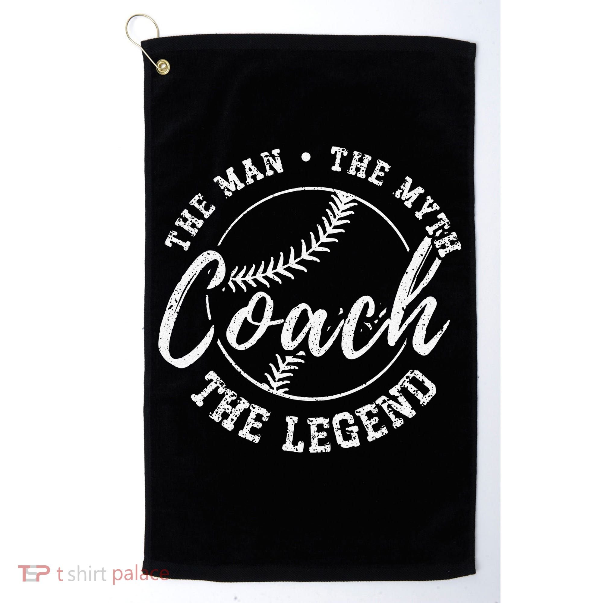 Man Myth Baseball Coach Legend Funny Baseball Coach Golf Towel