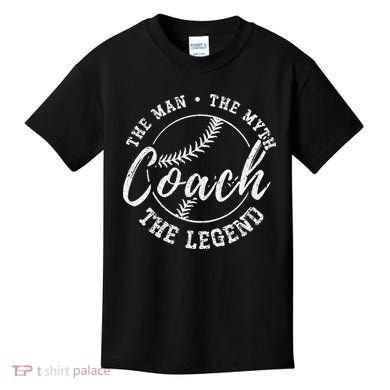Man Myth Baseball Coach Legend Funny Baseball Coach Kids T-Shirt