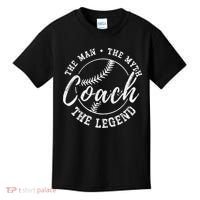 Man Myth Baseball Coach Legend Funny Baseball Coach Kids T-Shirt thumb 0