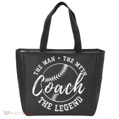 Man Myth Baseball Coach Legend Funny Baseball Coach Tote Bag