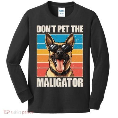 Malinois Maligator Belgian Malinois Kids Long Sleeve Shirt