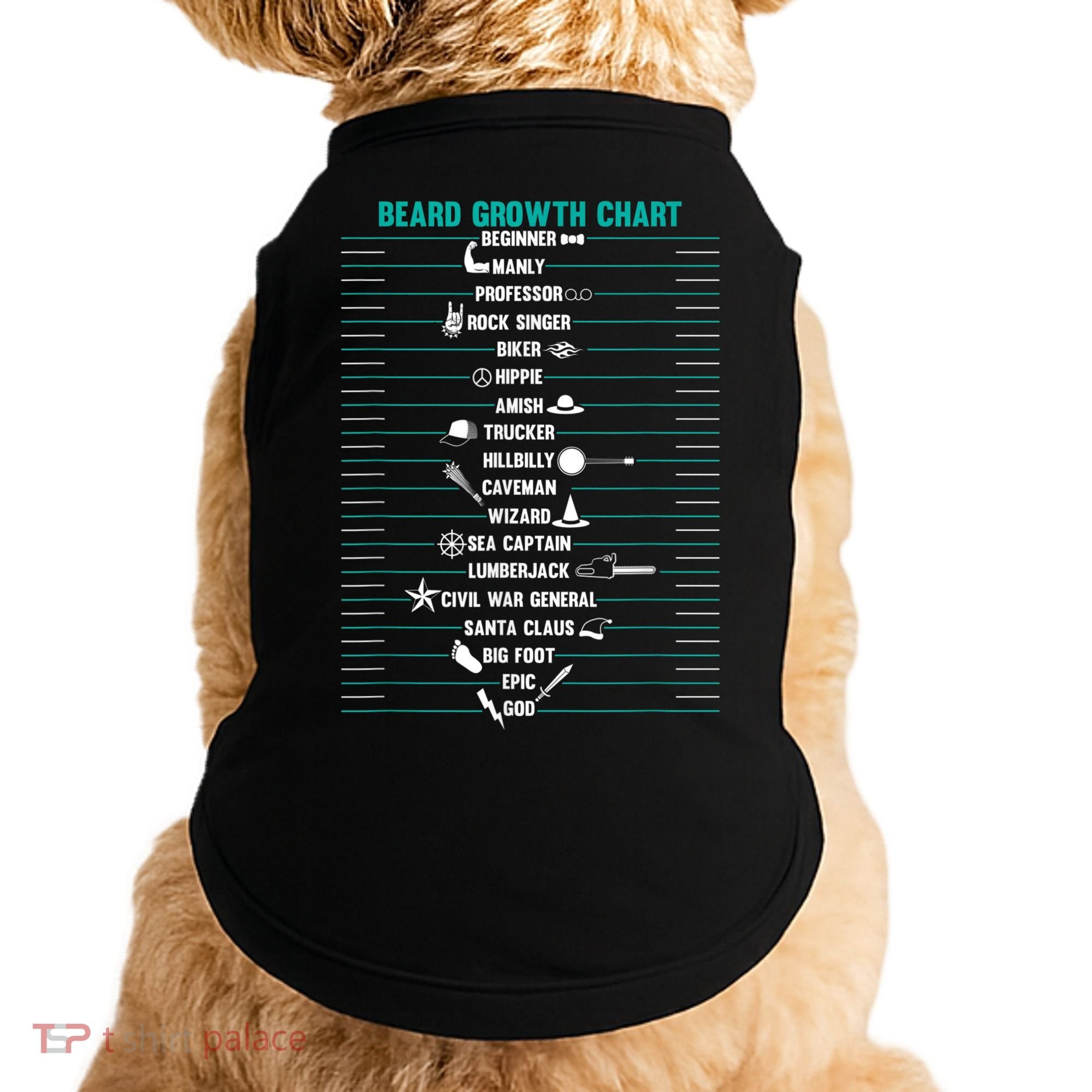 Mens Mens BEARD GROWTH CHART Measurement Beard Doggie Tank