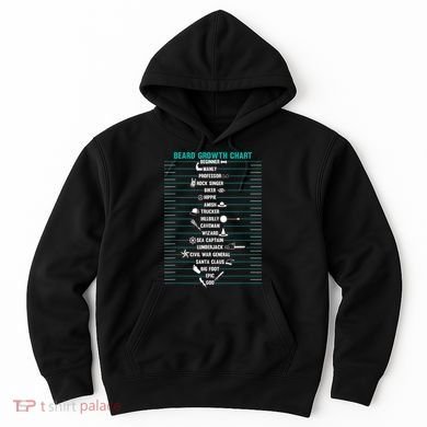 Mens Mens BEARD GROWTH CHART Measurement Beard Hoodie