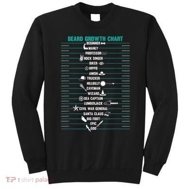 Mens Mens BEARD GROWTH CHART Measurement Beard Sweatshirt