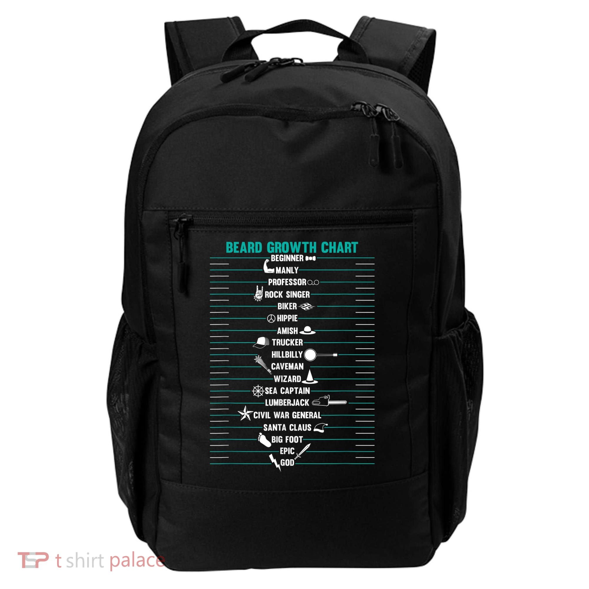 Mens Mens BEARD GROWTH CHART Measurement Beard Backpack