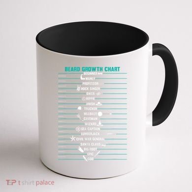 Mens Mens BEARD GROWTH CHART Measurement Beard Coffee Mug back
