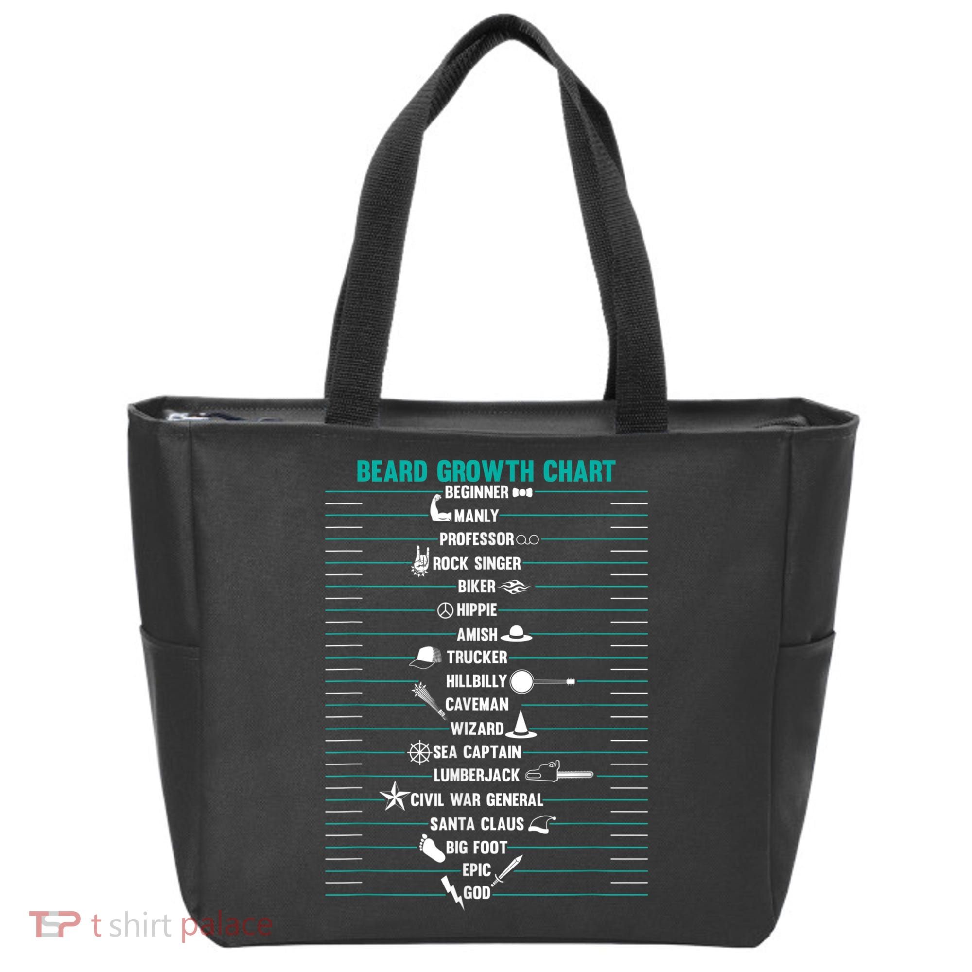 Mens Mens BEARD GROWTH CHART Measurement Beard Tote Bag
