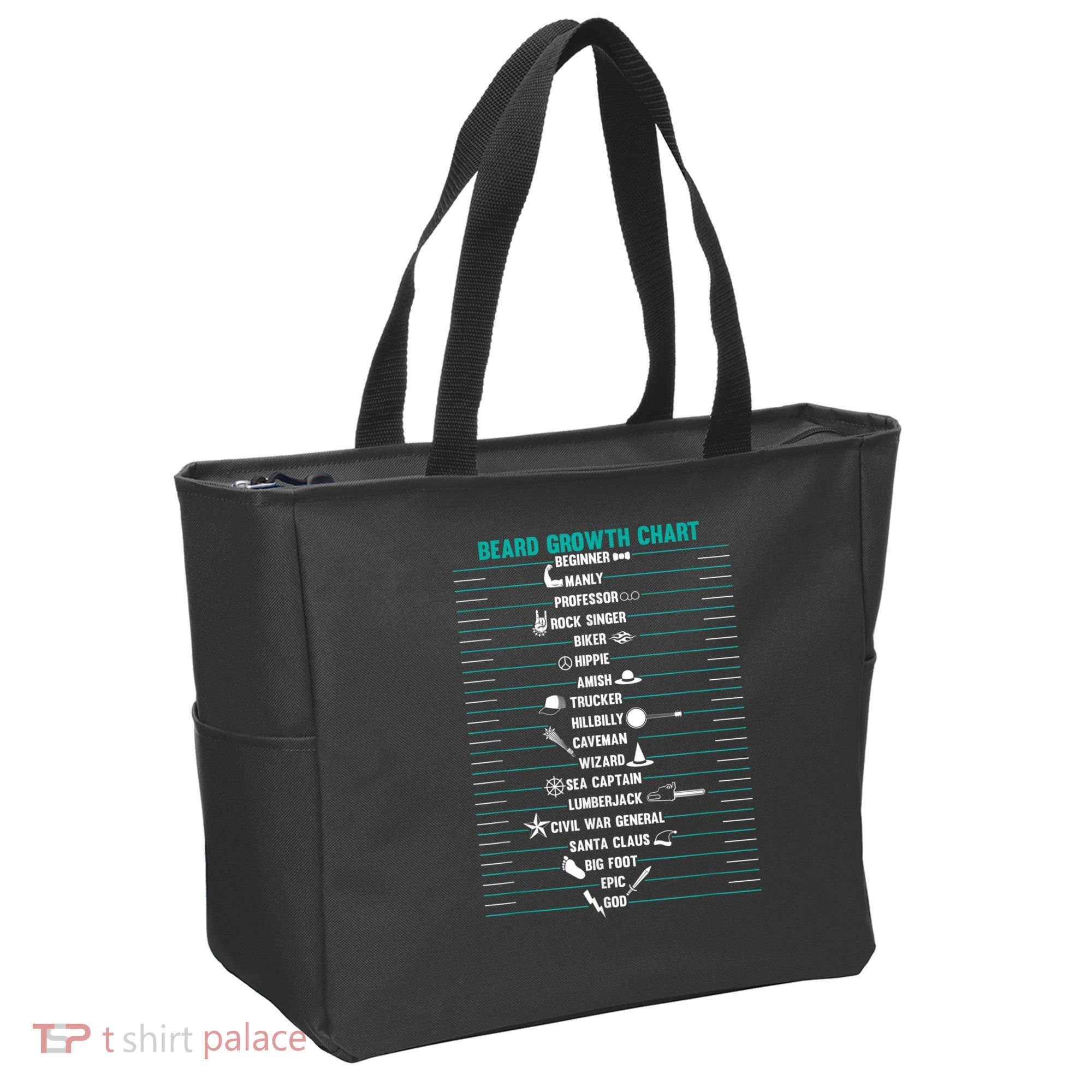 Mens Mens BEARD GROWTH CHART Measurement Beard Tote Bag