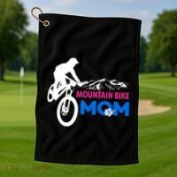 Mom Mountain Bike Gift Golf Towel thumb 1