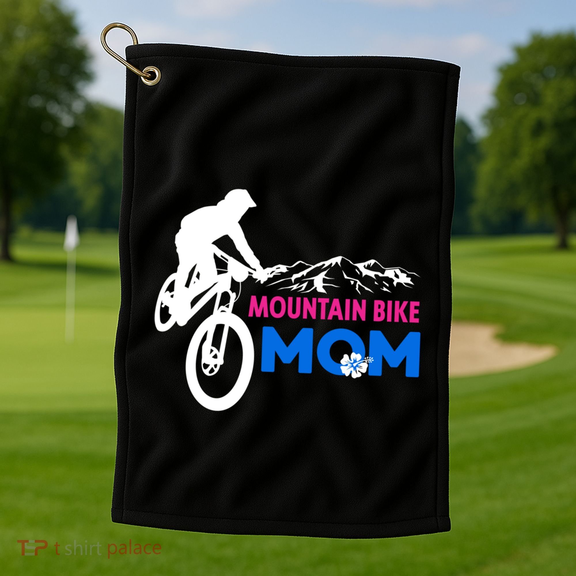 Mom Mountain Bike Gift Golf Towel