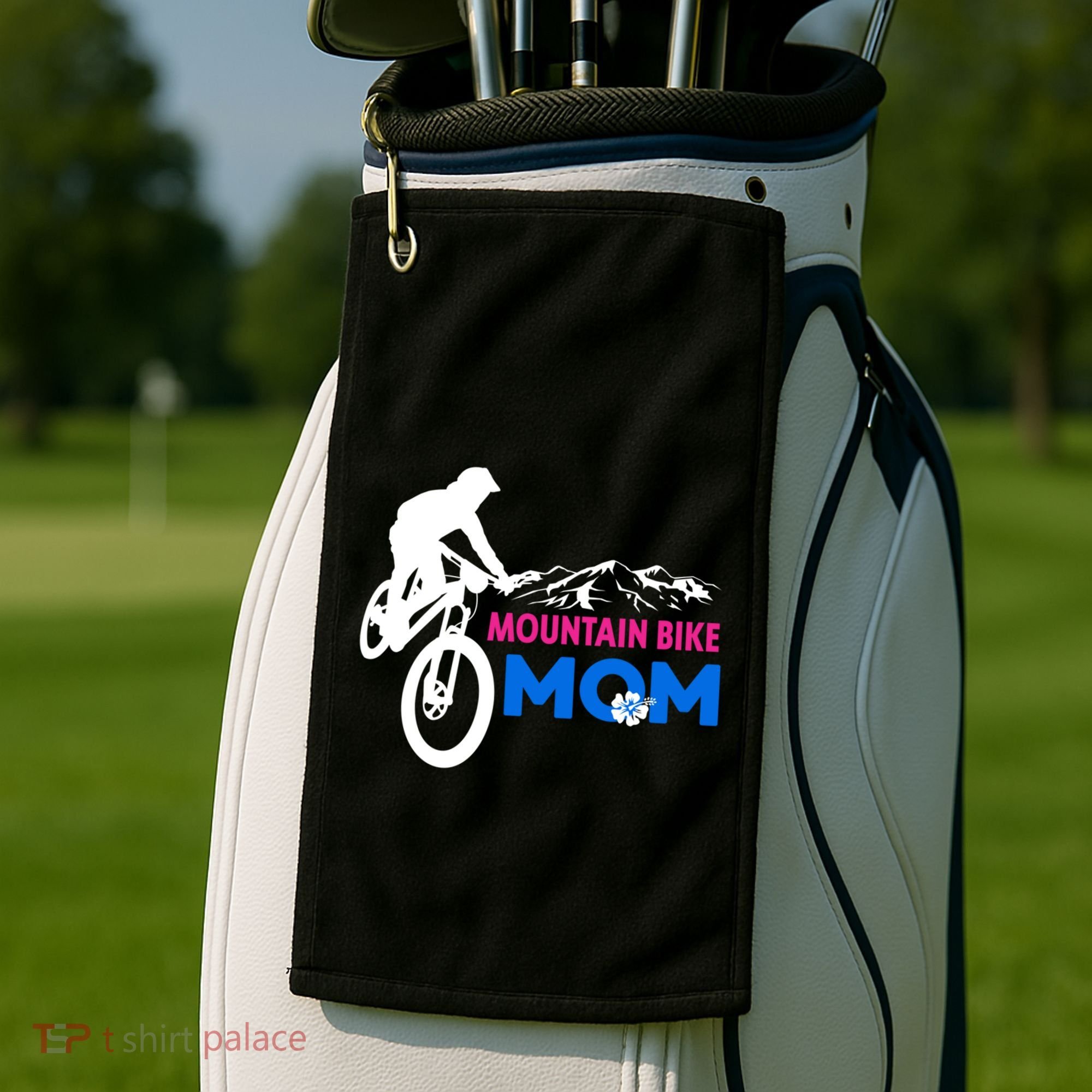 Mom Mountain Bike Gift Golf Towel