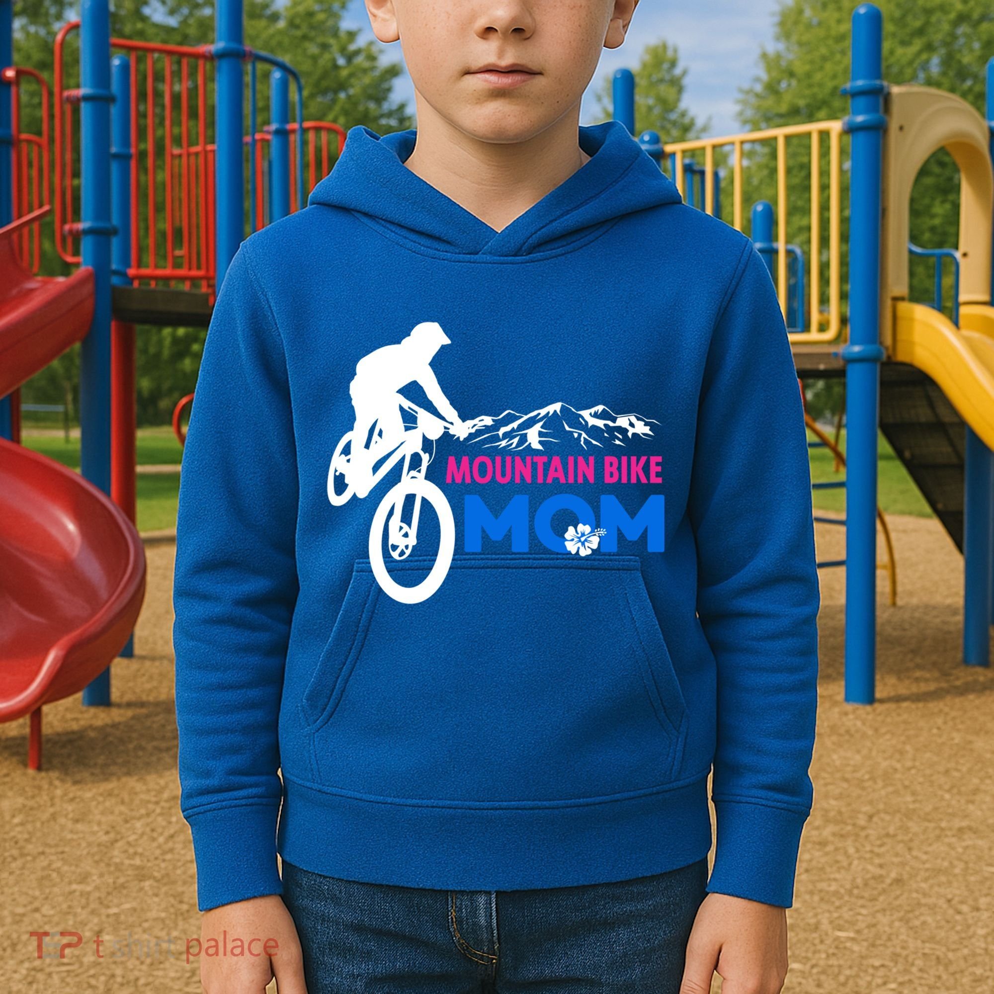 Mom Mountain Bike Gift Kids Hoodie