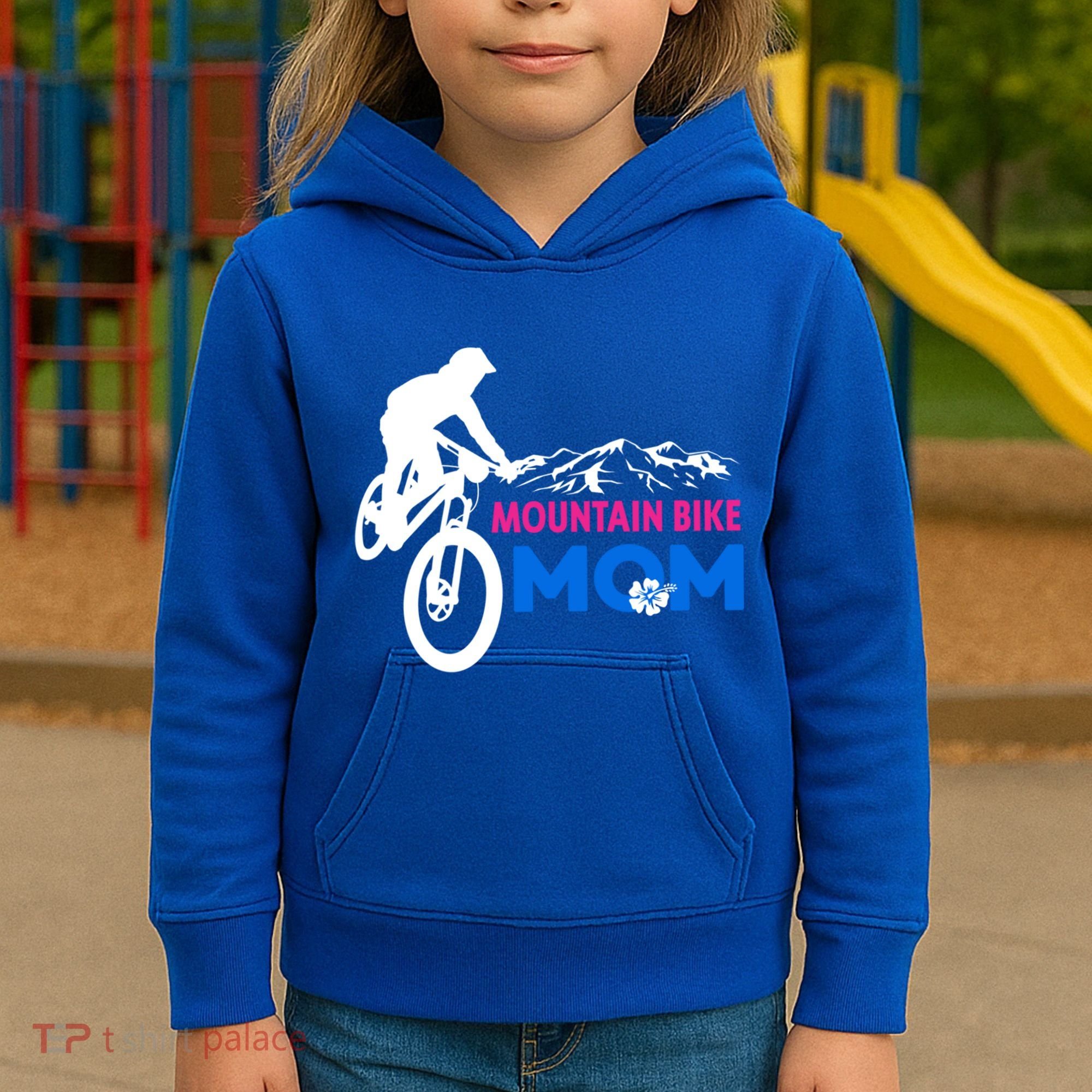 Mom Mountain Bike Gift Kids Hoodie