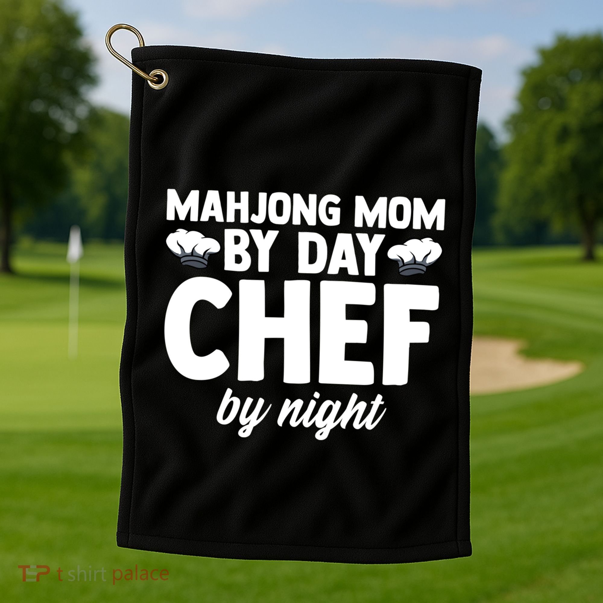 Mahjong Mom By Day Chef By Night Mahjong Player Gift Golf Towel