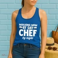 Mahjong Mom By Day Chef By Night Mahjong Player Gift Women's Tank Top thumb 2