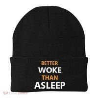 Mahogany Mommies Better Woke Than Asleep Beanie thumb 0