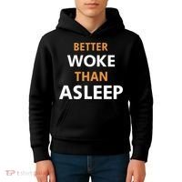 Mahogany Mommies Better Woke Than Asleep Kids Hoodie thumb 4