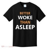Mahogany Mommies Better Woke Than Asleep Kids T-Shirt thumb 0