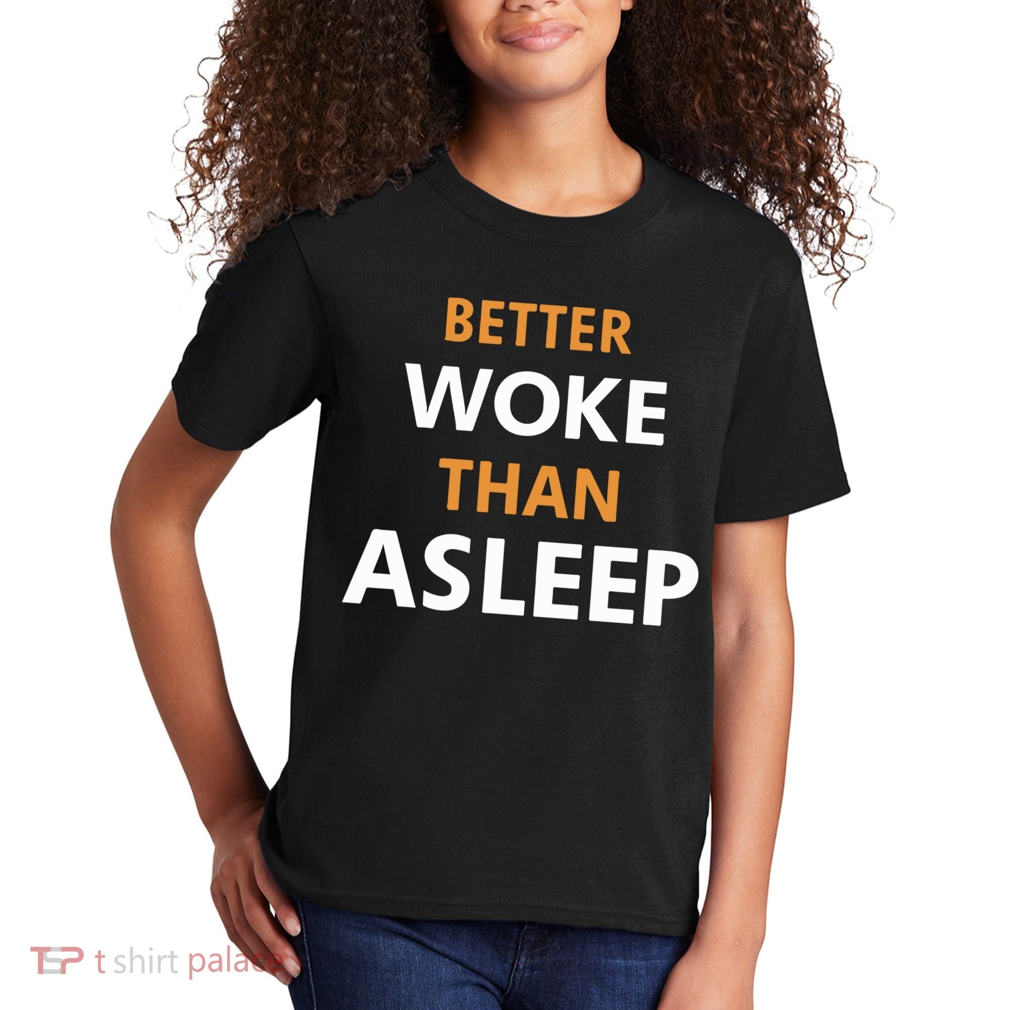 Mahogany Mommies Better Woke Than Asleep Kids T-Shirt