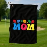 Mom Master Builder Building Bricks Blocks Family Set Parents Gift Golf Towel thumb 1