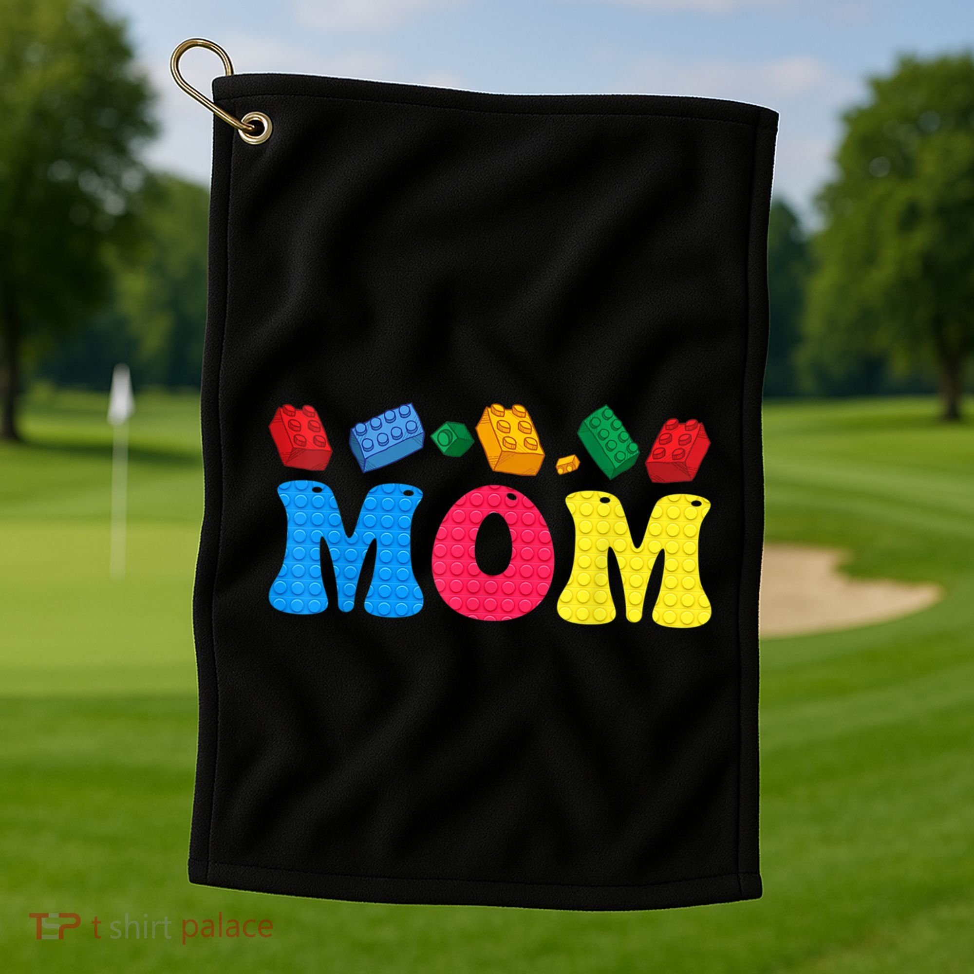 Mom Master Builder Building Bricks Blocks Family Set Parents Gift Golf Towel
