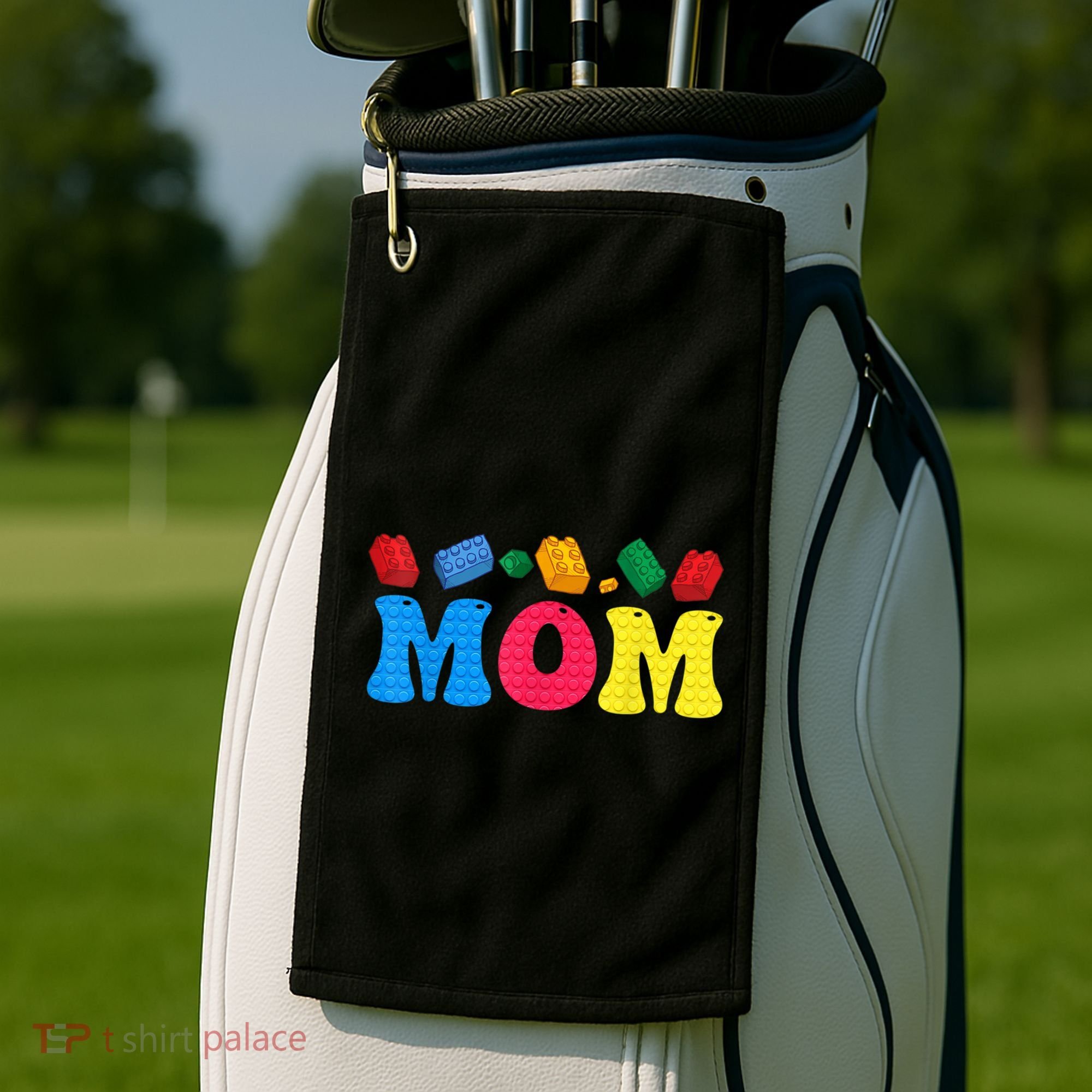 Mom Master Builder Building Bricks Blocks Family Set Parents Gift Golf Towel