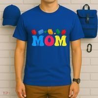 Mom Master Builder Building Bricks Blocks Family Set Parents Gift T-Shirt thumb 6