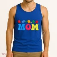Mom Master Builder Building Bricks Blocks Family Set Parents Gift Tank Top thumb 3