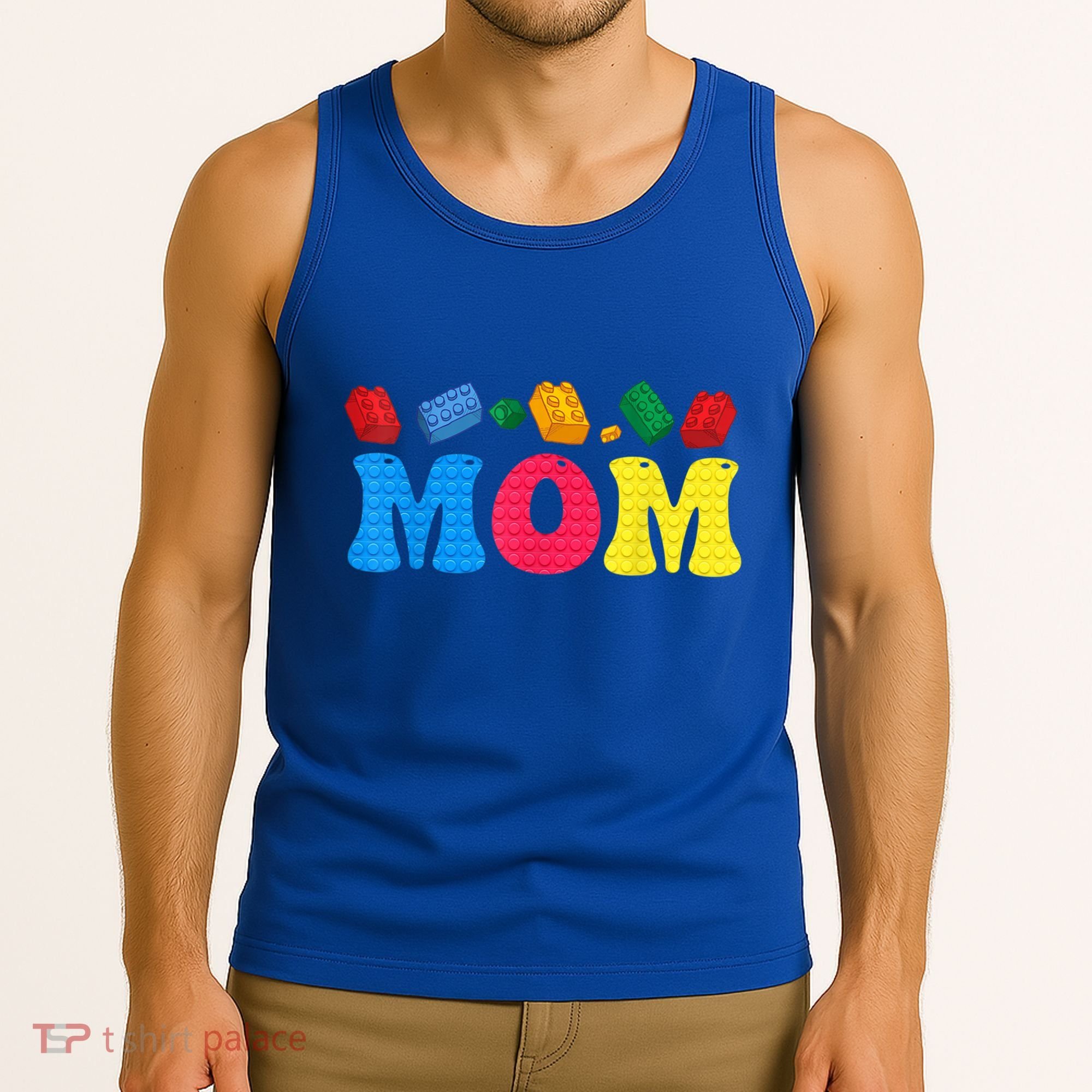 Mom Master Builder Building Bricks Blocks Family Set Parents Gift Tank Top