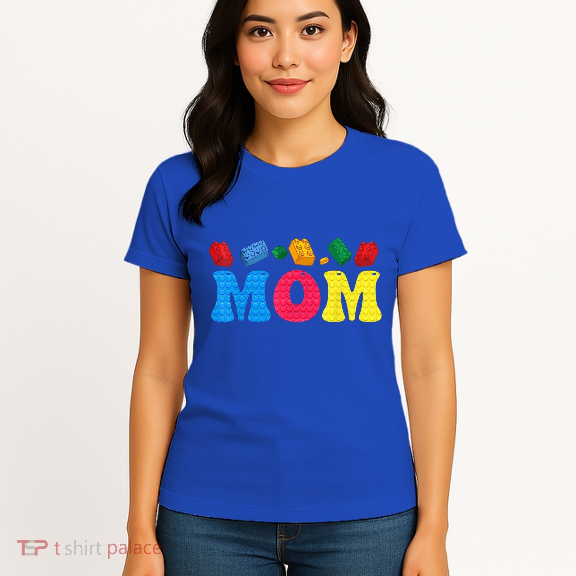 Mom Master Builder Building Bricks Blocks Family Set Parents Gift Women's T-Shirt