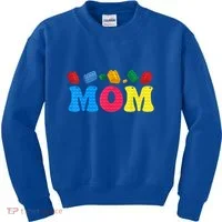 Mom Master Builder Building Bricks Blocks Family Set Parents Gift Kids Sweatshirt thumb 0