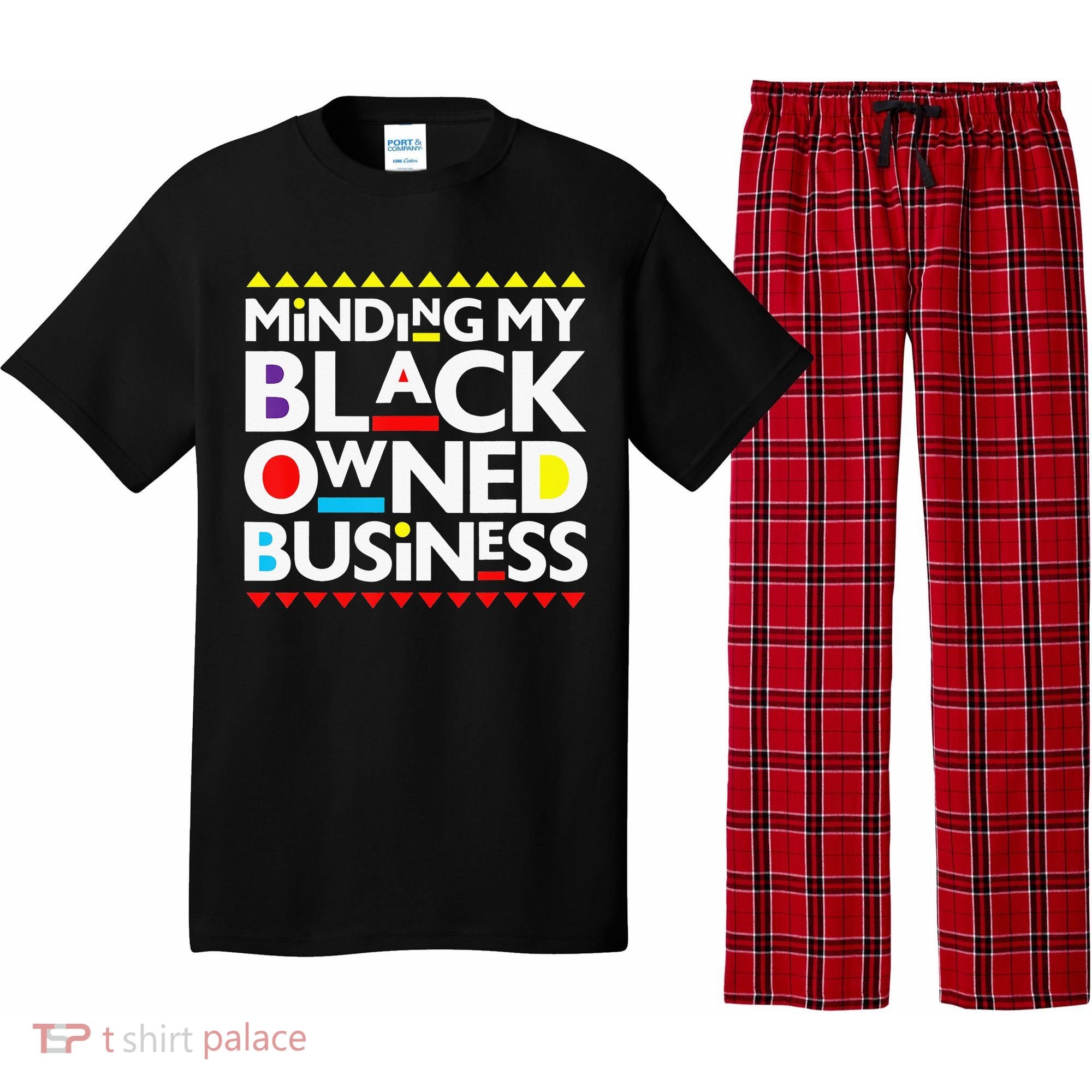 Minding My Black Owned Business African History Month Pride Pajama Set