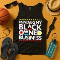Minding My Black Owned Business African History Month Pride Tank Top thumb 4