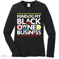 Minding My Black Owned Business African History Month Pride Women's Long Sleeve Shirt thumb 0