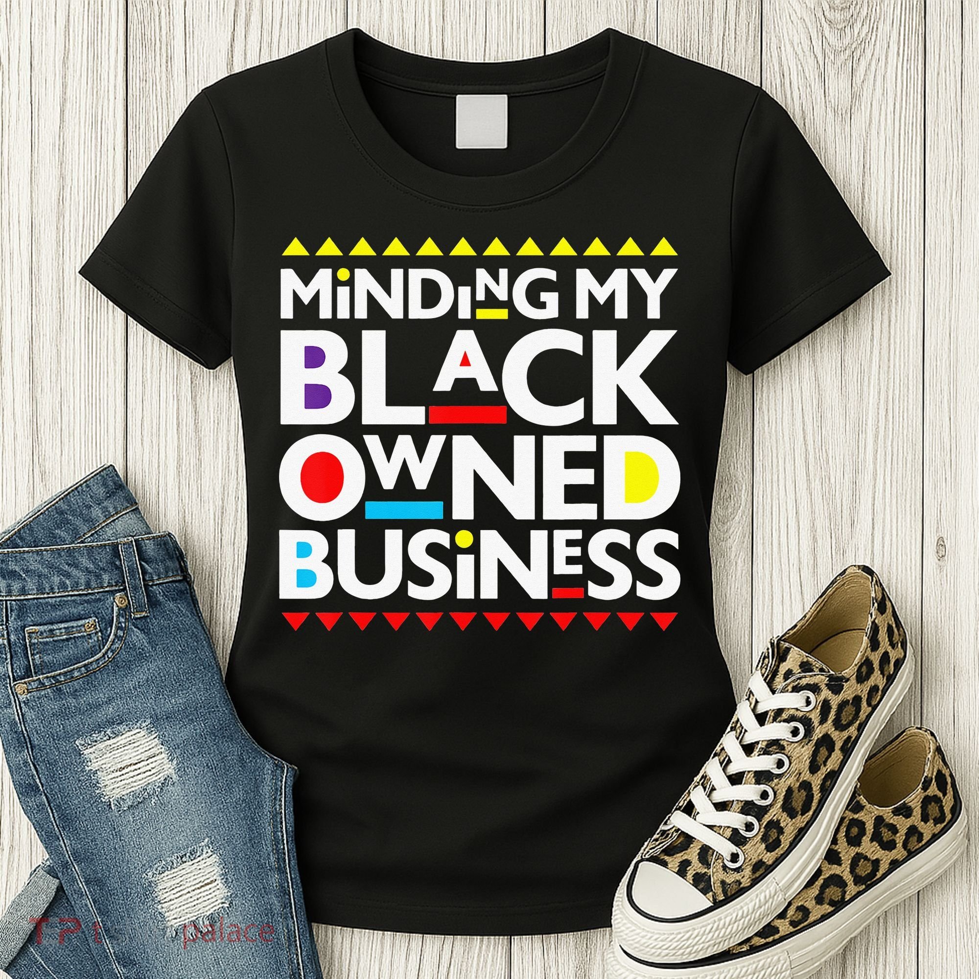 Minding My Black Owned Business African History Month Pride Women's T-Shirt