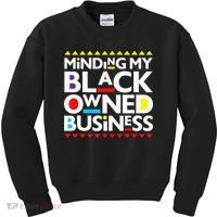Minding My Black Owned Business African History Month Pride Kids Sweatshirt thumb 0
