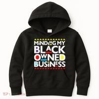 Minding My Black Owned Business African History Month Pride Kids Hoodie thumb 0